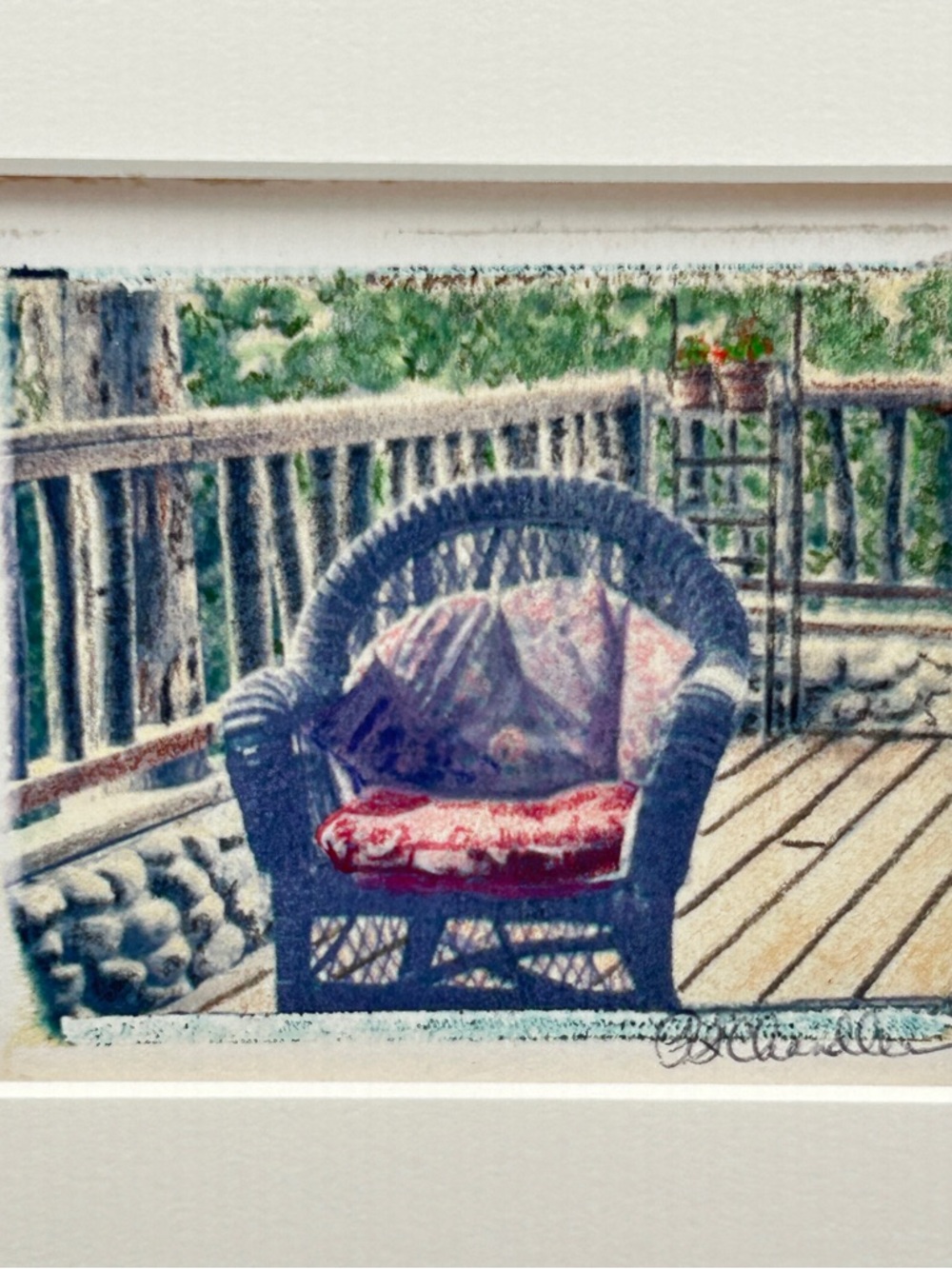 Set of 3 Matted Mini Art Prints Cottage Patio Garden P S Chandler